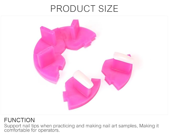 Removable False Nail Art Tips Practice Display Stand Tool with Nail Tips Nail Training Frame for Gel Nail Polish DIY Nail Training Tools(milky white)