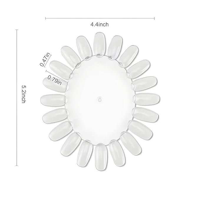 20 Pcs Nail Swatches Wheels Plastic Manicure Display for Polish Color Testing Art Practice, 5.2x4.4 Inch Wheel with 20 Tips