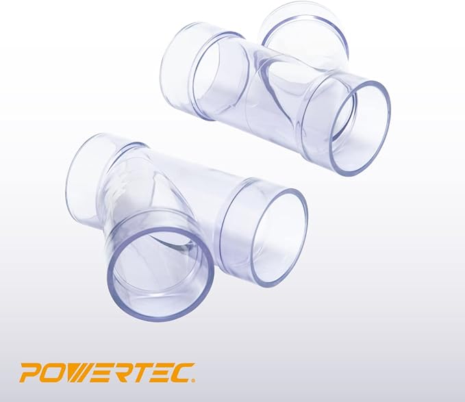 POWERTEC 2-1/2 Inch ID Y Fitting for 2 1/2 Inch OD Dust Collection Pipes, PVC, 2 Pack