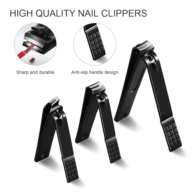 ZIZZON Manicure Set 18 in 1 Professional Pedicure Set Nail scissors Grooming Kit with Leather Travel Case (Black/Red)