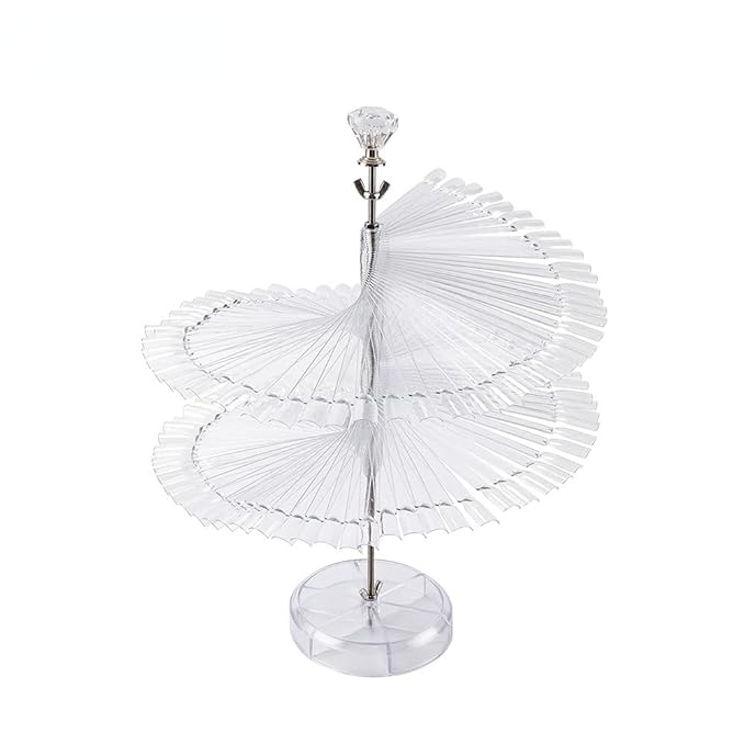 120 Colors Nail Tips Display Stand, DIY Art Showing Shelf With Number Posted, Gel Color Card Spiral Fan-Shaped Polish Practice Display Tips (Transparent, Square)