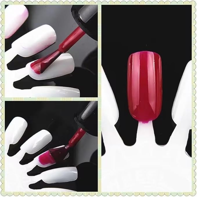 180Pcs Transparent Nail in 1 Swatch Wheel, Nail Art Polish Practice Display Tips Nail Sample Sticks, for Home DIY Manicure Nail Swatches