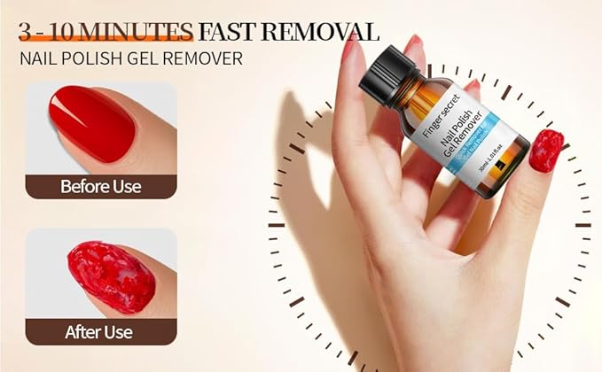 Gel Nail Polish Remover Set, Multi-Use Nail Polish Remover, Professional Liquid Formula for Natural & Long-Lasting Gel Nails（Gel Nail Polish Remover Set)