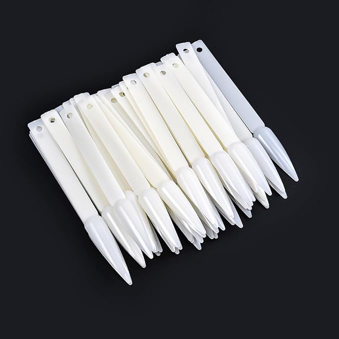 Blinginbox stiletto Natural 150PCS Nail Swatches Sticks with Ring, False Nail Sample Sticks for Nail Art Polish Color Practice Fan-shaped Display,False Nail Sample Stick.