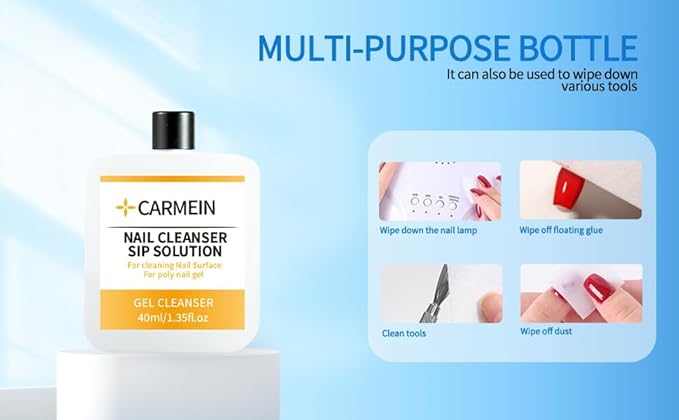 Nail Cleaner & Brush Cleaner & Gel Nail Polish Remover, 40ml/1.35fl.oz Must-Have Nail Care Trio (Nail Brush Cleaner setC)