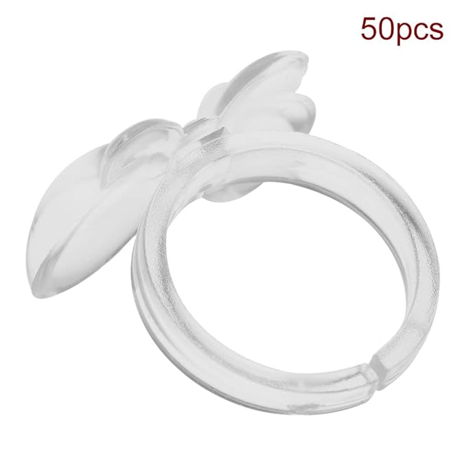 50Pcs Nail Display Ring, Nail Chart, Showing Nail Swatch For Beauty Salon Manicure Store(Butterfly Transparent)