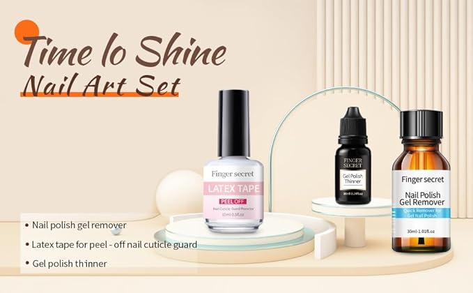 Gel Nail Polish Remover Set, Multi-Use Nail Polish Remover, Professional Liquid Formula for Natural & Long-Lasting Gel Nails（Gel Nail Polish Remover Set)