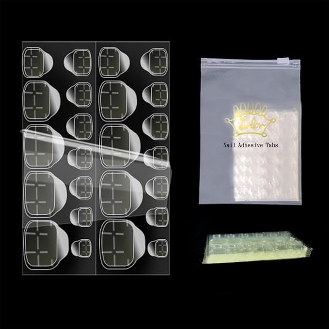 Invisible Adhesive Tabs, Waterproof Nail Sticker, Jelly Double-Sided Adhesive for Press On Nails, 10 Sheets 240PCS Nail Glue for Toenail