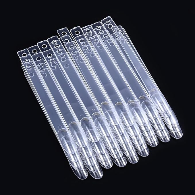 Blinginbox Clear Round 150PCS Nail Swatches Sticks with Ring, False Nail Sample Sticks for Nail Art Polish Color Practice Fan-shaped Display,False Nail Sample Stick.