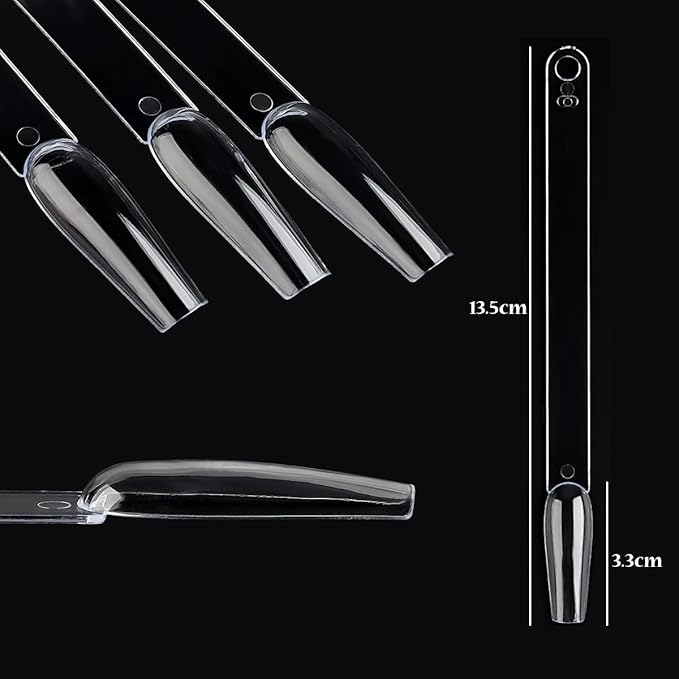 Clear Nail Color Swatch Sticks, 150Pcs With Ring, Ballerina Practice Tips, Polish Display Samples, Stuff for Nail Techs