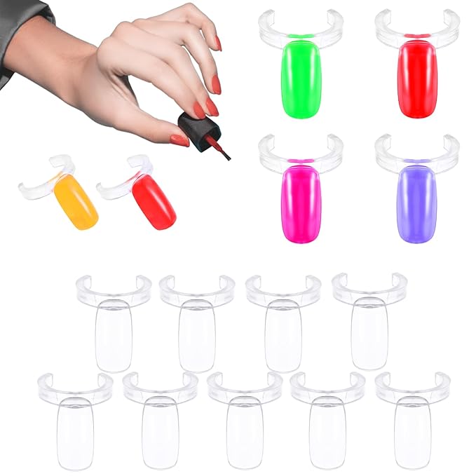 250Pcs Nail Rings Display, Reusable Ring Shape Nail Polish Display for Nails Art Polish Practice White Single Nails Color Swatches Professional Use or Beginner Exercises