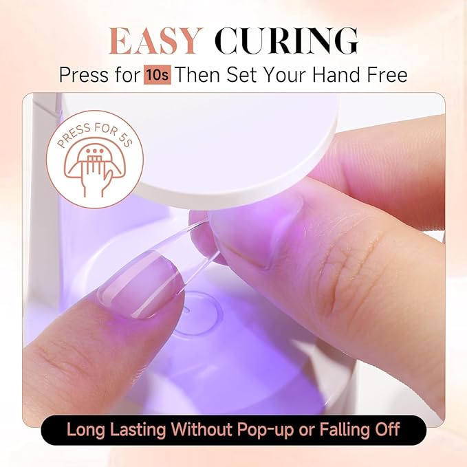 UNA GELLA Gel Nail Glue, Solid Nails Gl ue Gel 40g Lamp Curing Needed Soak Off G LUE Strong Nail G LUE G el for Acrylic Fake Nails Tips Extension Press On Nails for Gelly Tips