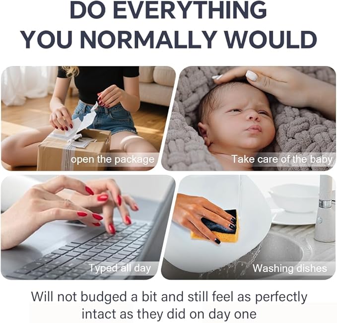 Semi Cured Gel Nail Strips-Salon Quality Semi Gel Press On Nails - School Policy Stickers,Glossy Fake Nails Kit, Easy DIY at Home, Works with Any UV/LED Lamps(Cream Glow)