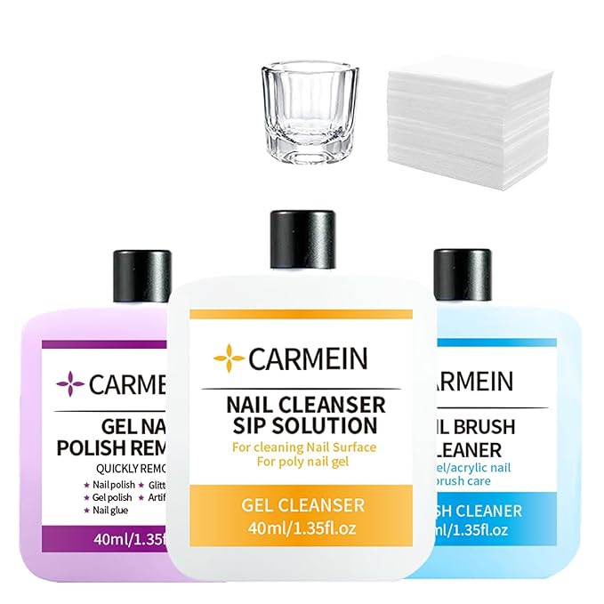 Nail Cleaner & Brush Cleaner & Gel Nail Polish Remover, 40ml/1.35fl.oz Must-Have Nail Care Trio (Nail Brush Cleaner setC)