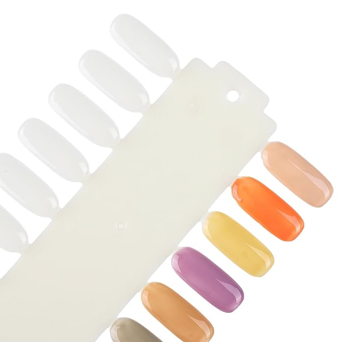 Tbestmax 3 Sets 216 Tips Nail Color Swatch, Double Layer Tips Clear Nail Color Display Palette Paint Practice Chart Swatches
