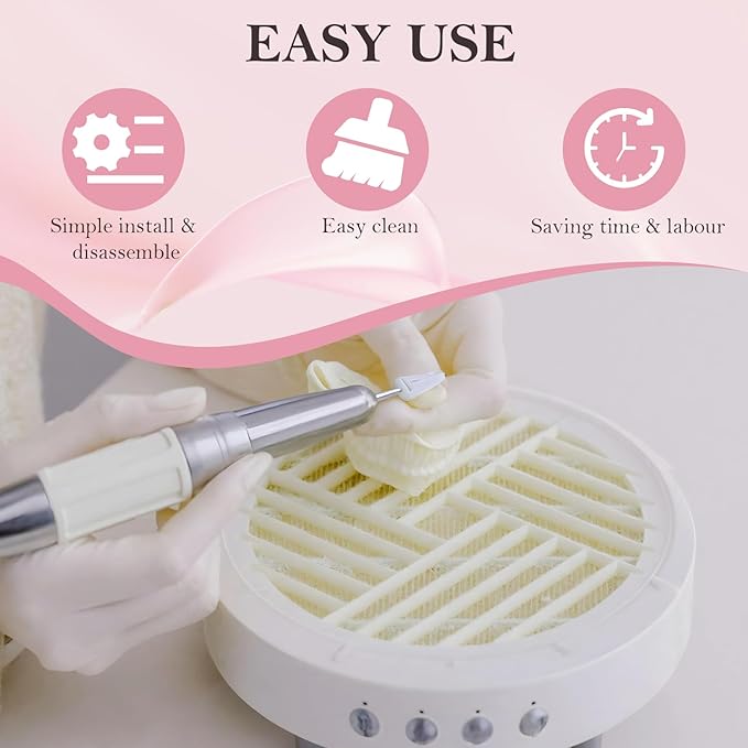 2 Pack Dust Collector Filter Replacement Compatible with Melody Susie, White Nail Dust Collectors Filter for Home and Nail Salons, Reusable Dusts Collectors Match with Dusts Collector Nails Tech Tool