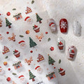 1 Sheet Christmas Nail Art Stickers 5D Embossed Santa Claus Nail Sticker Self-Adhesive Snowflake Elk Design Nail Decals Self-Adhesive Xmas Tree Nail Supplies for Women Winter Xmas Holiday Manicure DIY