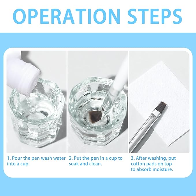 Brush Cleaner 8FL.OZ,Nail Brush Cleaner Liquid Quickly Clean Gel Polish Nail Art Brush Nail Painting Acrylic Nail Brush DIY Salon At Home 240ml