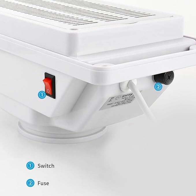 6W Nail Dust Collector, Quiet Desk Vacuum Cleaner, Dust Collector with Fan for Nails (US Plug 110V)