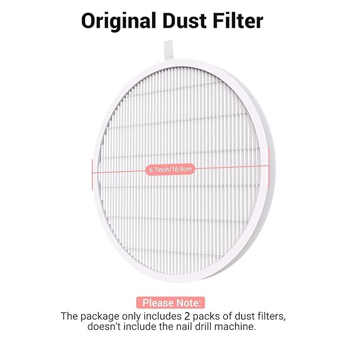 MelodySusie Nail Dust Collector Replacement Filter 2 Pack, Reusable Dust Filter for MelosySusie Nail Dust Collector Vacuum Fan Dust Collector Extractor Electric Dust Suction Machine