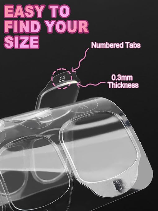 600PCS Nail Adhesive Tabs for Press on, EBANKU Waterproof Breathable Nail Glue Stickers Ultra-Thin Press on Nail Sticky Tabs in 15 Sizes, 20 Sheets Double Sided Transparent Nail Tape for Manicure DIY