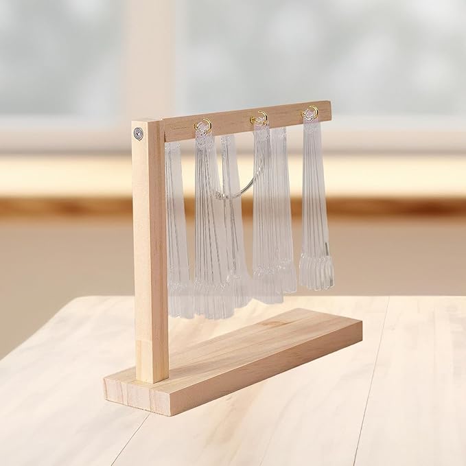 Nail Swatch Sticks Display Stand Organizer Rack Nail Color Sticks Holder Storage for False Nails Sample Tips Salon Table Shop, L 20x6x17.5cm