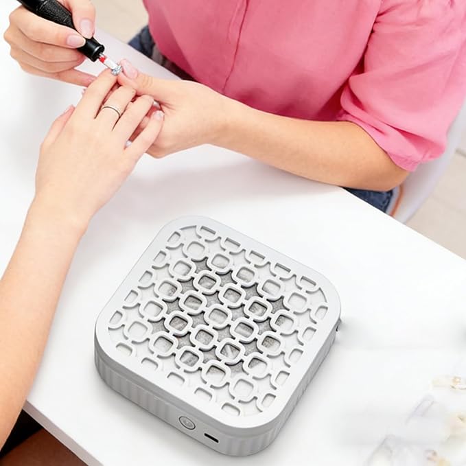 Nail Vacuum Dust Collector,5500RPM Portable Duster with Filter,2 Modes Quiet Professional Rechargeable Nail Vent Dust Collector - for Beginner Gel Polish Pedicures Salon Home Cleaning