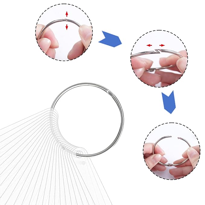 SIUSIO 50 Pcs Square Nail Swatch Sticks with Metal Split Ring and Numbered Tips - Clear Fan-shaped Color Display for Nail Art Polish Practice