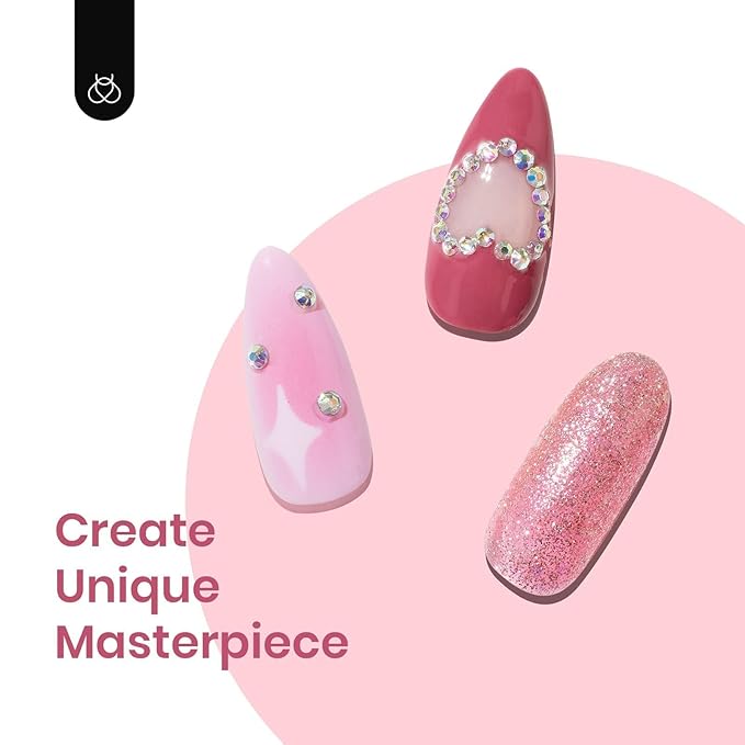 Beetles Pink Gel Polish White French Gel Nail Polish Set, 6 Pcs Pink Rose Glitter City of Love Collection, 5 Colors Gel & 1 Pcs Liner Polish Soak Off Uv Lamp Nails Art Design Manicure Gifts for Women