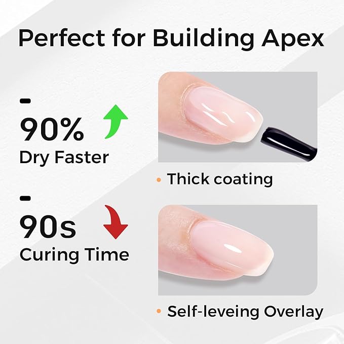 TOMICCA 7 in 1 Clear Builder Gel for Nails 15ml Nail Strengthener Extension Hard Gel for Nail Art Thickening Soak Off UV Long Lasting Base and Top Coat Needed