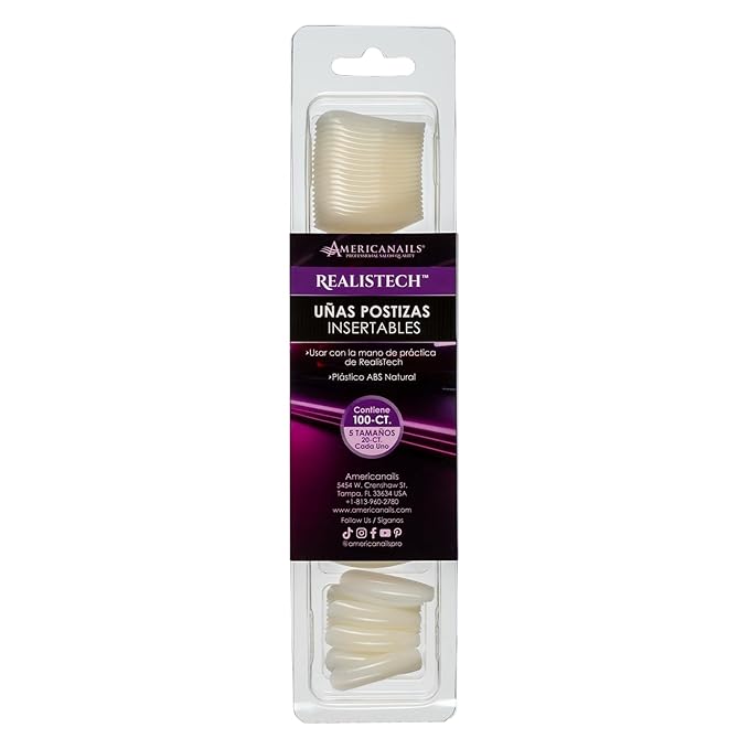 Americanails RealisTech Practice Hand Insertable Fingernails 100ct