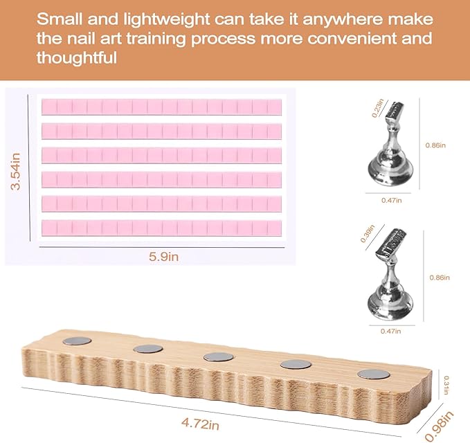 ANGNYA Nail Stand for Press on, 2 Set Super Magnetic Nail Holder for Painting Nails Nail Stand for Painting Nails Nail Display with 96 Pcs Reusable Sticky Putty for Nail Art Display Home & Salon Use