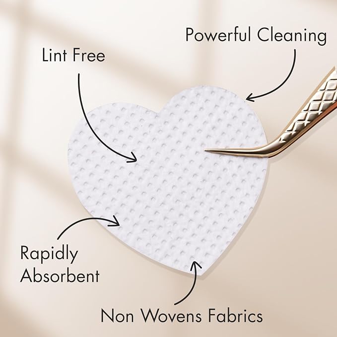 600 PCS Embagol Eyelash Extension Glue Wipes Lint Free Nail Wipes Non-Woven Fabric Lash Glue Nail Polish Remover for Lash Extension Supplies (White)
