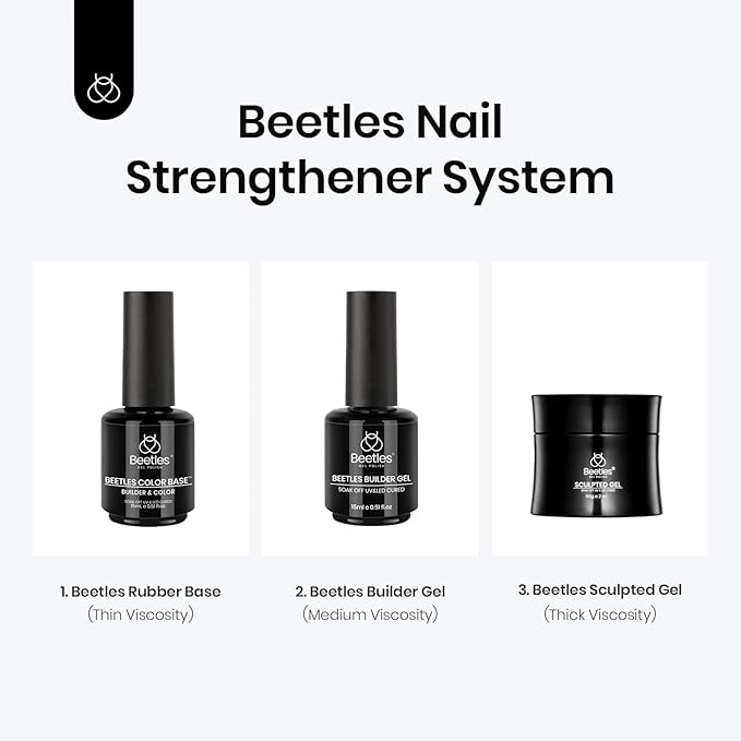 Beetles Rubber Base Gel Nail Polish, 15ml Nude Gel Polish Brownish Pink French Tips Base Color Gel Polish Nail Strengthener DIY at Home