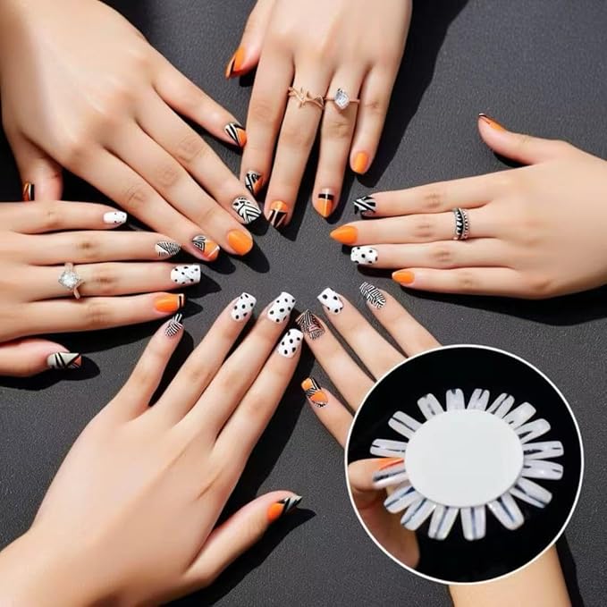 20 Pcs Nail Swatches Wheels Plastic Manicure Display for Polish Color Testing Art Practice, 5.2x4.4 Inch Wheel with 20 Tips