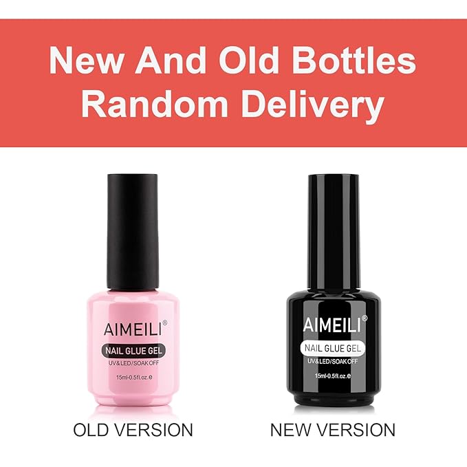 AIMEILI Hema Free 2 in 1 Nail Glue and Base Gel 15ML for Acrylic Nails, Cruelty Free, Vegan, Strong Nail Glue Gel for False Nails