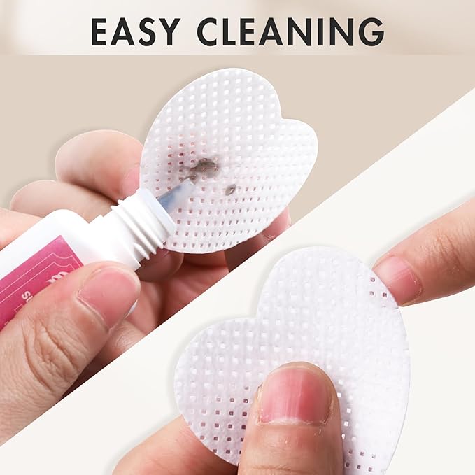 Eyelash Extension Glue Wipes 400 PCS Lint Free Nail Wipes Non-Woven Fabric Lash Glue Nail Polish Remover for Lash Extension Supplies (White(400 pcs))