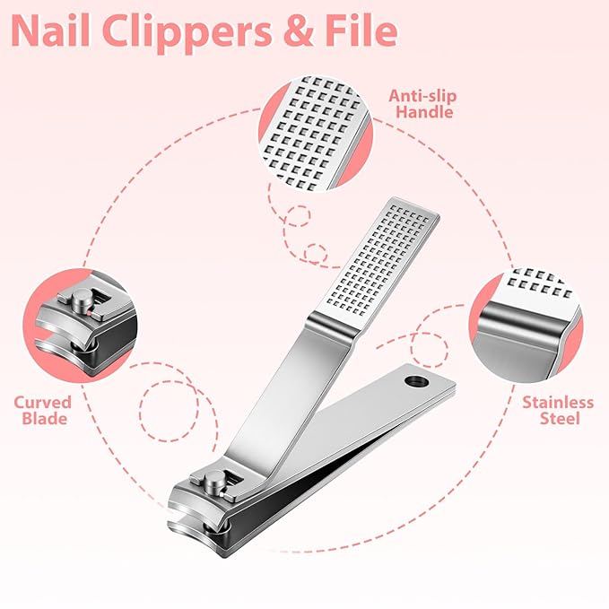 Tweezers and Nail Clipper Set with Case for Men Women, MORGLES 9 Pcs Professional Stainless Steel Tweezers No Gaps