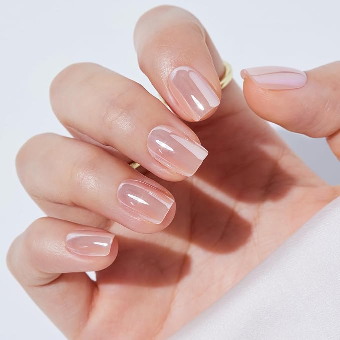 Press On Nails Short Square - Findigit Full Cover Press On Nails, Brown Chrome Nail Tips Glue On Nails, Reusable Stick On Nails in 16 Sizes - 32 Soft Gel Fake