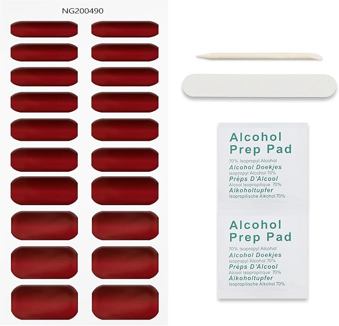 JMEOWIO Gel Nail Stickers Cat Eyes Red Semi Cured Gel Nail Strips Wraps UV/LED Nails Art Design Decoration Accessories