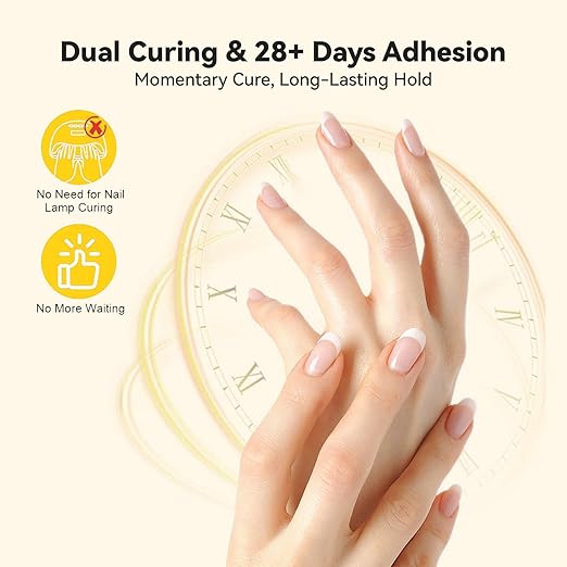 Super Strong Brush On Nail Glue,【Advanced Resin Formula with Deep Micro-Anchoring】 10ml Long Lasting Nail Bond Glue Gel for Press On Nails, Nail Tips & Acrylic Fake Nails, Mess Free & Fast Drying