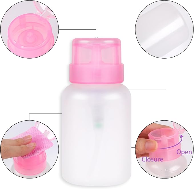 400pcs Nail Cotton Pads, 1 Pull-Off Pump-Style Bottle Suitable for Nail Care Wipes, Nail Cleaning Pads, Mascara Extension Glue Cleaning Wipes, and Nail Care Product Sets (Pink + White)