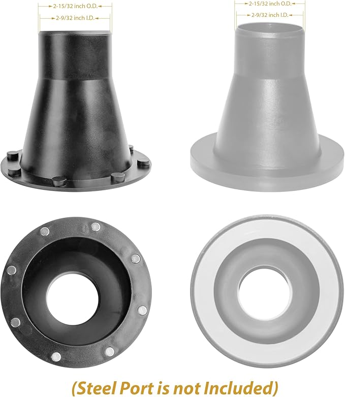 O'SKOOL 2-1/2" Dust Collection Steel Port, 2 Pack, for 4-inch Magnetic Dust Collection Coupler (Magnetic Port is not Included), DC07