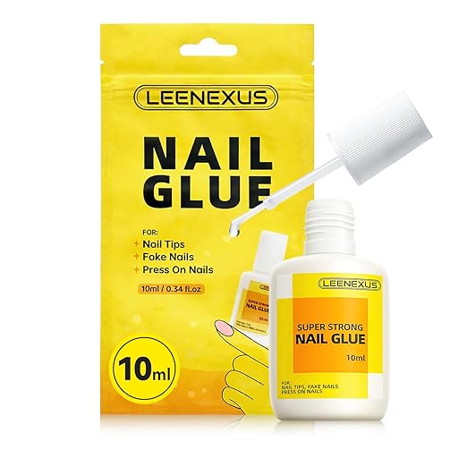 Super Strong Brush On Nail Glue,【Advanced Resin Formula with Deep Micro-Anchoring】 10ml Long Lasting Nail Bond Glue Gel for Press On Nails, Nail Tips & Acrylic Fake Nails, Mess Free & Fast Drying