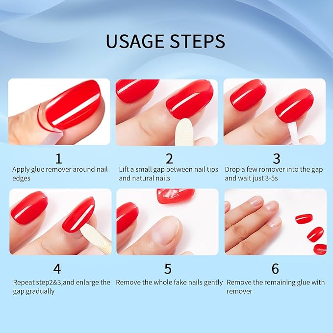 Nail Glue Remover for Press On Nails & Acrylic Tips | Professional Strength Liquid Dissolver with Precision Brush | Safe, Fast Acting Formula for Reusable Fake Nails & Clean Up