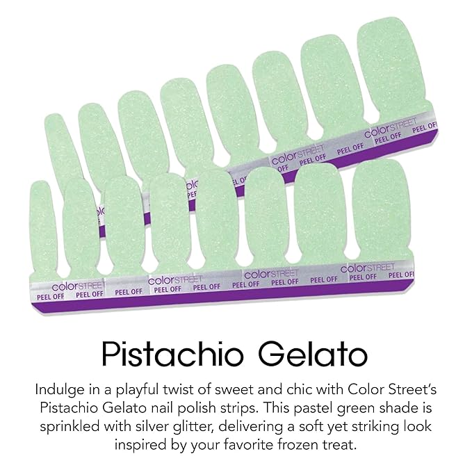Color Street Pistachio Gelato Glitter Nail Strips