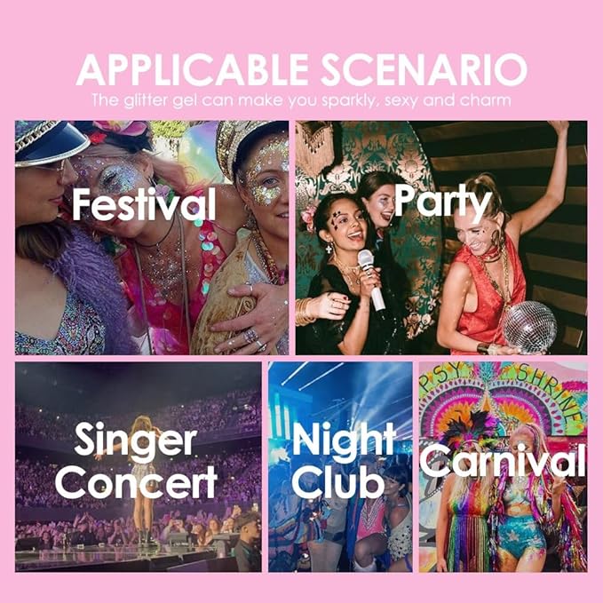 Body Glitter Stick, Sparkling Holographic Sequins Purple Costume Accessories Neon Outfit Singer Concert Halloween Makeup Glitter Stick.