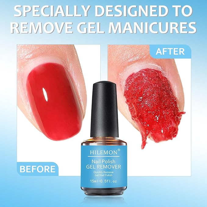Quick Gel Nail Polish Remover Kit, Magickly Remove Polish in 3-5 Mins for Nail Gel, with a 15ml Gel Remover, Cuticle Oil & Nail Tools, No Need to Soak or Wrap (Remover&Oil)