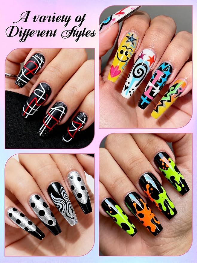 12 Color Nail Art Markers Set, Kalolary Nail Polish Pens Nail Point Graffiti Dotting Pen Drawing Painting Liner Brush for DIY Nail Art Beauty Adorn Manicure Tools