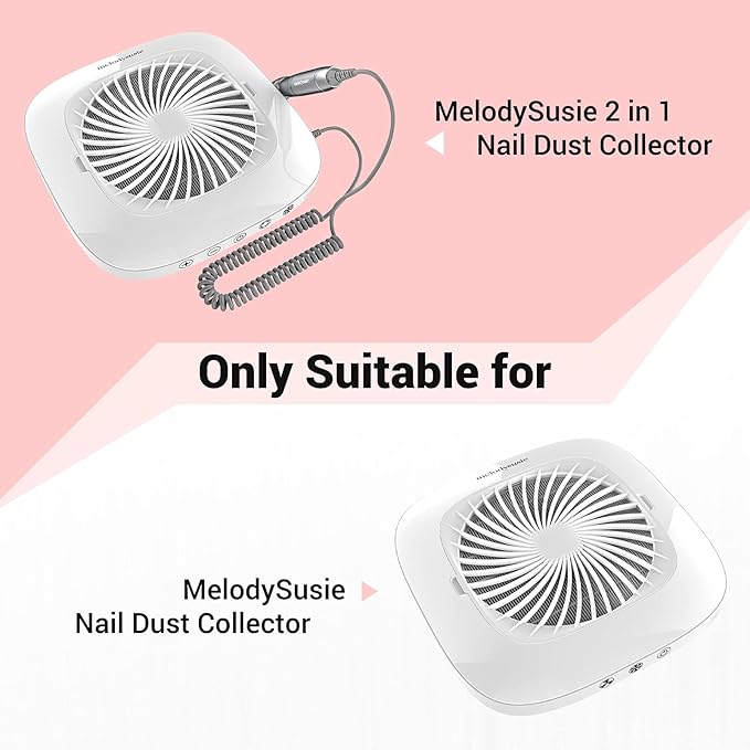 MelodySusie Nail Dust Collector Replacement Filter 2 Pack, Reusable Dust Filter for MelosySusie Nail Dust Collector Vacuum Fan Dust Collector Extractor Electric Dust Suction Machine